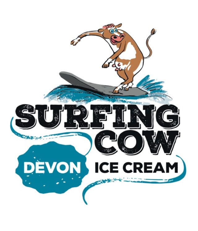 Surfing Cow Ice Cream logo