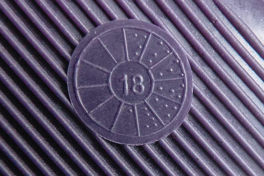 Mark of date of manufacture on a hot water bottle