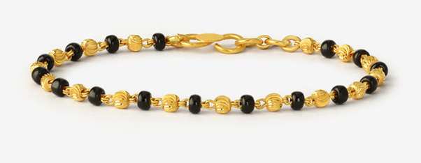 Bracelet with gold and black beads