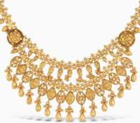 Gold plastron-style necklace